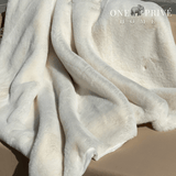 One Preevay Pure White Ultra-Soft Faux Rabbit Fur Throw