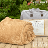 World's First Weighted Faux Rabbit Fur Blanket | Botero Collection | 20lbs Queen | Mocha Brown