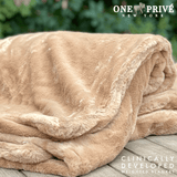 World's First Weighted Faux Rabbit Fur Blanket | Botero Collection | 20lbs Queen | Mocha Brown