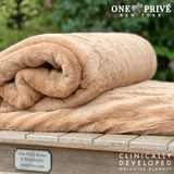 World's First Weighted Faux Rabbit Fur Blanket | Botero Collection | 20lbs Queen | Mocha Brown