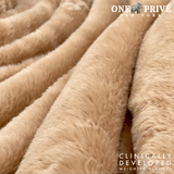 World's First Weighted Faux Rabbit Fur Blanket | Botero Collection | 20lbs Queen | Mocha Brown