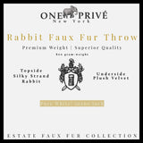 Indulge in the epitome of luxury with the One Preevay Faux Rabbit Fur Throw in Pure White. Inspired by the elegance of Fernando Botero and crafted from ultra-premium faux rabbit fur. Hypoallergenic, cruelty-free, and lined with elegant velvet for refined warmth and sophistication. 800gsm, 50x60 inches...White