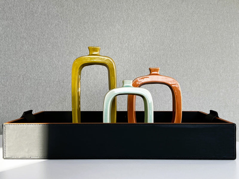 Cooper Saddle Hand-Stitched Premium Leather - Serving Tray - 20" x 14" x 3.15" - One Preevay