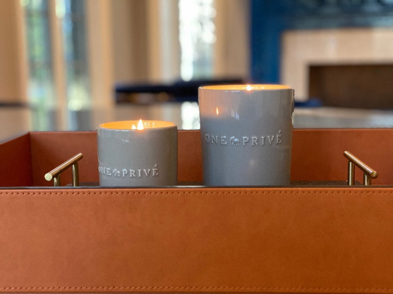 Luxury serving tray - Cooper Leather Tray with premium leather and hand-stitched handles for sophisticated entertaining in Saddle and Leather Stitching for everyone 