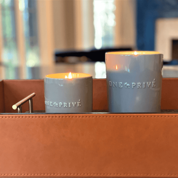 Discover the Persian Lime Perfumed Estate Candle from One Preevay. Handcrafted with essential oils and organic soy wax, this 21.2 oz candle features a triple wick and a pale gray porcelain vessel. Enjoy the aromatic fusion of warm pear, lime, and grapefruit. Order now.
