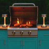 Grace Professional Hospitality BBQ  Table Top Lamp | Handcrafted LED | Nickel Hardware | Beds outdoor BBQ lighting - 