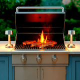 Grace Professional Hospitality BBQ  Table Top Lamp | Handcrafted LED | Nickel Hardware | Beds outdoor BBQ lighting inside and outside 