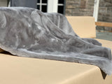 One Preevay Dramatic Gray Ultra-Soft Faux Rabbit Fur Throw