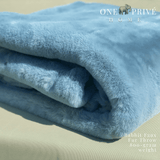 Indulge in the epitome of luxury with the One Preevay Faux Rabbit Fur Throw in Yacht Blue. Inspired by the elegance of Fernando Botero and crafted from ultra-premium faux rabbit fur. Hypoallergenic, cruelty-free, and lined with elegant velvet for refined warmth and sophistication. 800gsm, 50x60 inches. Lovely 
