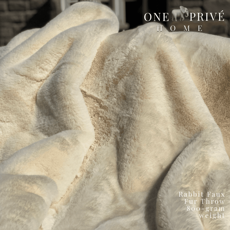 <meta name="description" content="Experience luxury with ONE Preevay's Rabbit Faux Fur Throw. Inspired by Fernando Botero, crafted from Ultra Premium Rabbit Faux Fur. 800 gsm, 50x60 inches in Casual Khaki. Hypoallergenic and elegant."> Warm and plush 