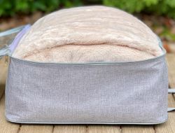 World's First Weighted Faux Rabbit Fur Blanket | Botero Collection | 20lbs Queen | Casual Khaki