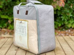 World's First Weighted Faux Rabbit Fur Blanket | Botero Collection | 20lbs Queen | Casual Khaki