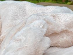 World's First Weighted Faux Rabbit Fur Blanket | Botero Collection | 20lbs Queen | Casual Khaki