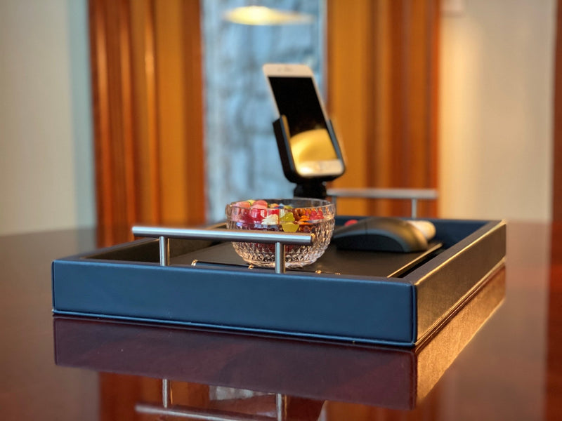 ASAP-Now - Upgrade your remote work setup with the Porsche-Style Navy Leather Professional Portable Work Station. Luxurious and ergonomic, it offers dual access ports and a plush leather finish. Perfect for home offices and travel. Available now for the holidays 
