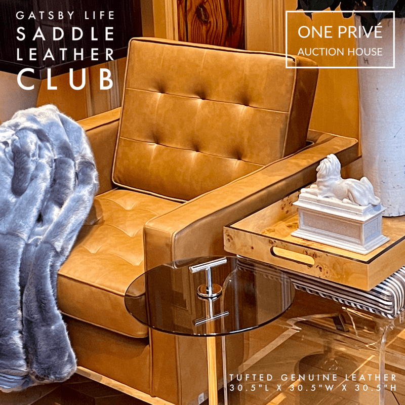 Eames Inspired | Gatsby Club Chair | Mid-Century Tufted Saddle Leather | One Preevay Elevate your space with One Preevay's The Gatsby Club Chair Mid-Century Genuine Leather Saddle Club, inspired by Eames, Saarinen & Jacobsen....