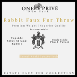 Experience luxury  ONE Preevay's Rabbit Faux Fur Throw. Inspired by Fernando Botero, crafted from Ultra Premium Rabbit Faux Fur. 800 gsm, 50x60in Casual Khaki. Hypoallergenic and elegant.
