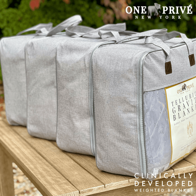 World's First Weighted Double Sided Faux Rabbit Fur Blanket | Botero Collection | Queen (60x80) 20 lbs