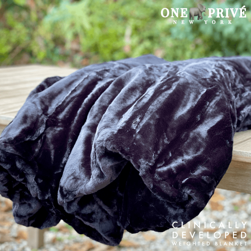 World's First Weighted Double Sided Faux Rabbit Fur Blanket | Botero Collection | Queen (60x80) 20 lbs