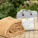 World's First Weighted Faux Rabbit Fur Blanket | Botero Collection | 20lbs Queen | Mocha Brown