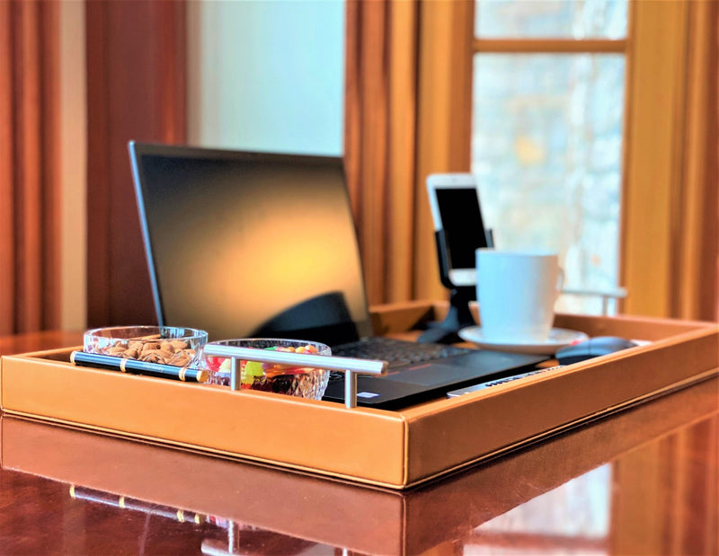 Upgrade your remote work setup with the Porsche-Style Carmel Leather Professional Portable Work Station. Inspired by Porsche designs, this luxurious, ergonomic workstation is available in sizes 16"x12" and 26"x15". Elevate your productivity and style today and every day.

