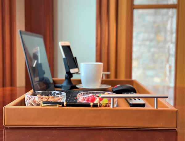 Upgrade your remote work setup with the Porsche-Style Carmel Leather Professional Portable Work Station. Inspired by Porsche designs, this luxurious, ergonomic workstation is available in sizes 16"x12" and 26"x15". Elevate your productivity and style today.
