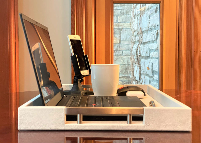 Upgrade your remote work setup with the Professional Portable Work Station from Preevay. Crafted with premium ivory shagreen leather, dual access ports, and available in three sizes (17" x 10", 20" x 13", 23" x 15"). This luxurious, ergonomic workstation boosts productivity and style........
